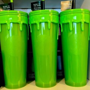 Statbucks green slime cup NWT